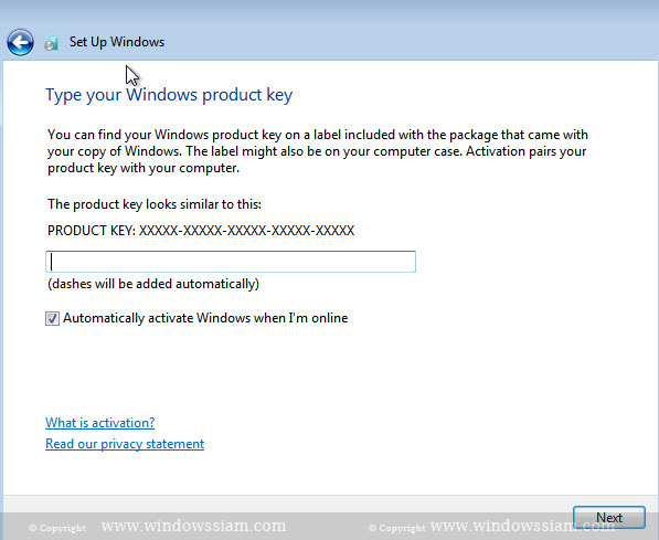 install Windows 7 produckey