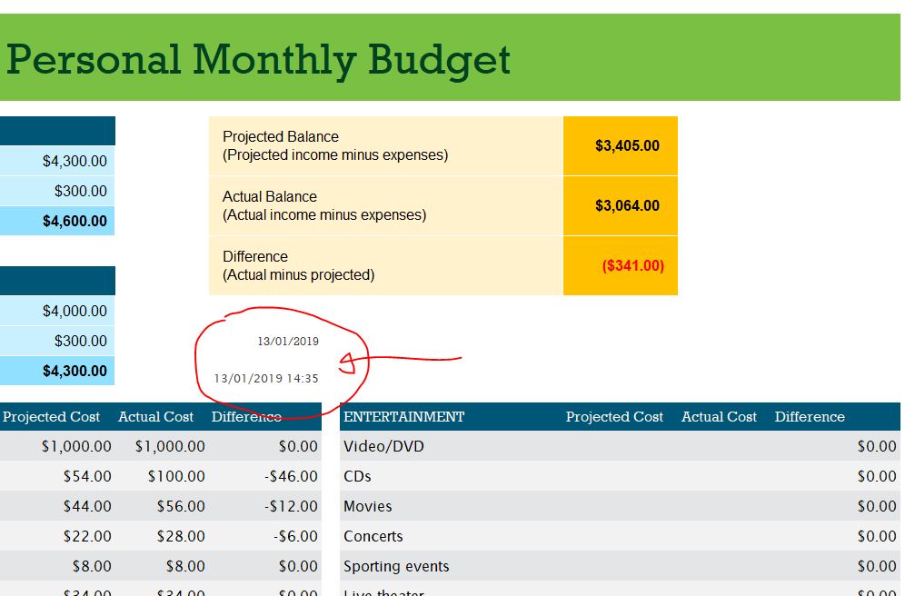 วันที่ แทรกเวลา Excel