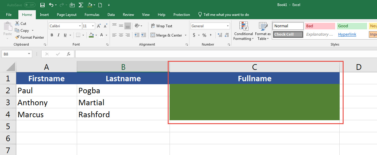 ข้อความต่อกัน ผสานเซลล์ Excel-4