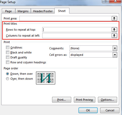 Print Area Excel การเพิ่มหัวตาราง-5