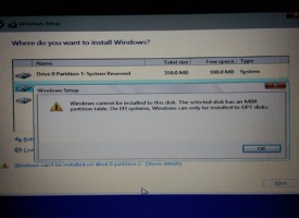 ติดตั้ง Windows ไม่ได้ Error : Windows cannot be installed to this disk