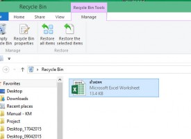 กู้ไฟล์คืนจากใน Recycle Windows
