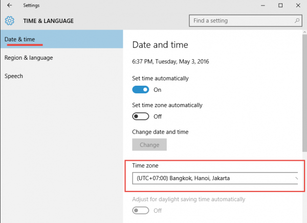 Set-time-Windows10 step1