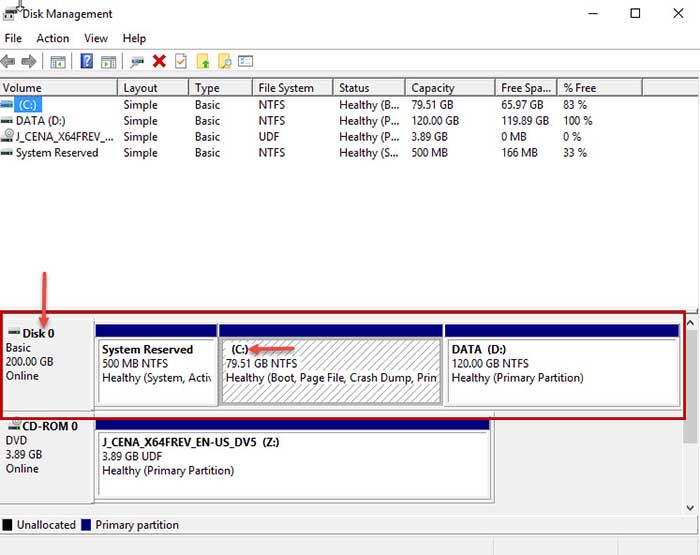 EaseUS Partition Add Disk Drive C 2