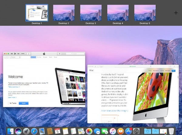Multiple Desktop Mission Control macOS Desktop