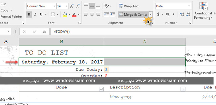 Merge Center Microsoft Excel 2016