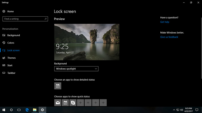 Default App mode Windows 10 Creator