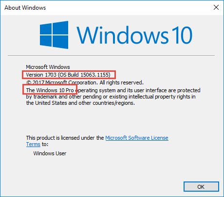 ตรวจสอบเวอร์ชั่น Windows 10-1