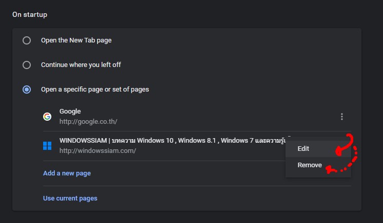 set op[ening pages for chrome on mac