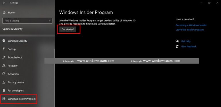 ดาวน์โหลด Windows 11 Insider Program | WINDOWSSIAM