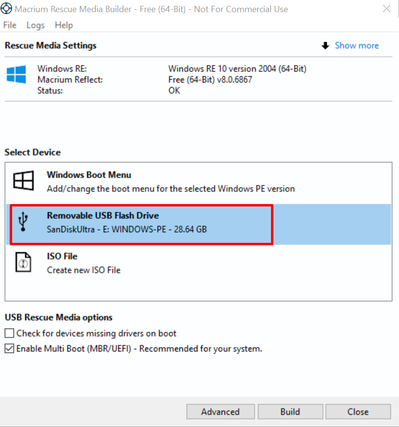 ทำไฟล์บูท USB Macrium Reflect สำหรับ Windows PE - WINDOWSSIAM