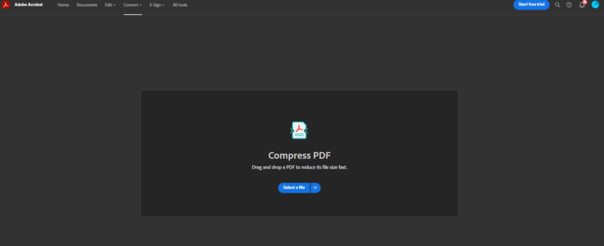 ลดขนาดไฟล์ PDF ทำผ่านหน้าเว็บไซต์ Adobe Free